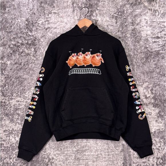 New Madhappy Hoodie Small Unisex Snapchat Fat Cat Graphic - Picture 1 of 10